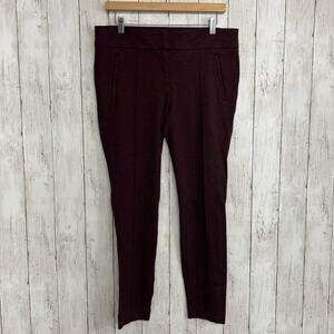 Ann Taylor Loft Pomegranate Purple Stretch Mid Rise Skinny Work Casual Pants 10